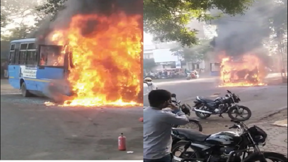 rajkot city bus fire